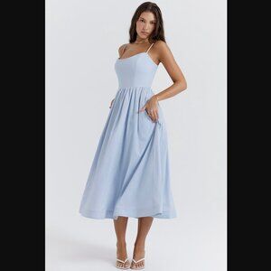 HOUSE OF CB 'Lolita' Soft Blue Corset Sundress NWOT
